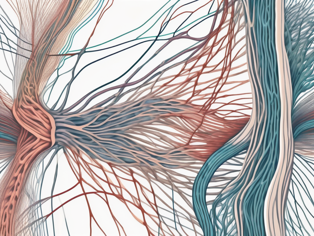 Various muscle fibers intertwined with nerve pathways