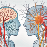 The nervous system highlighting the sympathetic nerves