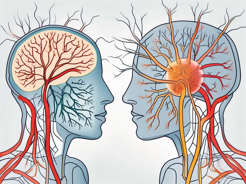 The nervous system highlighting the sympathetic nerves