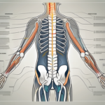 The lumbar region of the spine with highlighted sympathetic nerves