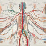 The human nervous system highlighting the sympathetic nerves