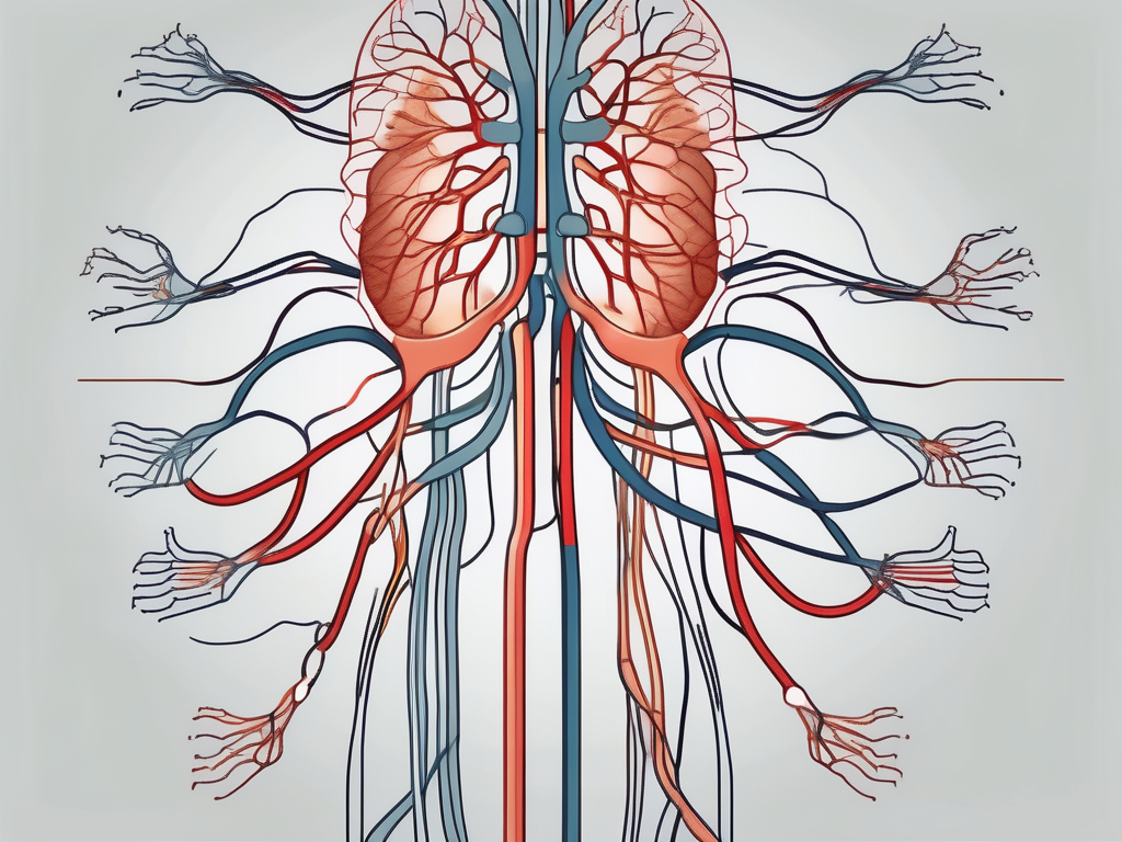 The human nervous system with a highlighted sympathetic nervous system