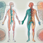 The central nervous system highlighting the sympathetic and parasympathetic divisions