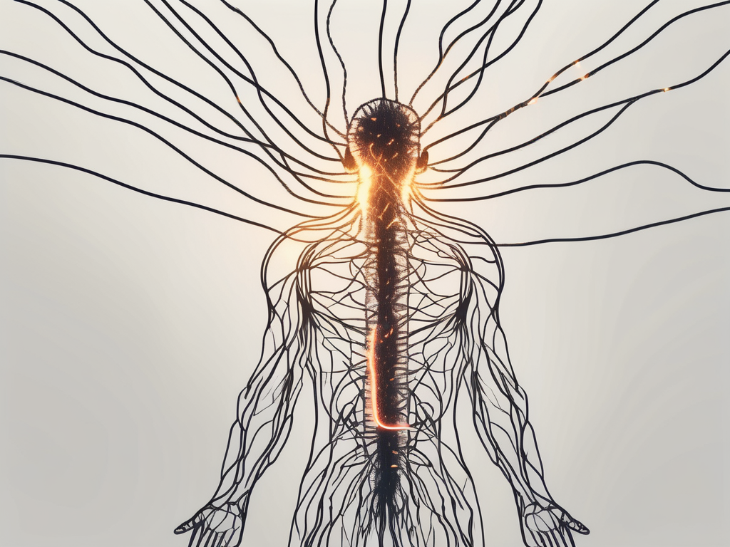 A damaged sympathetic nervous system represented by a frayed electrical wire