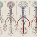 The sympathetic nervous system highlighting key components such as the spinal cord