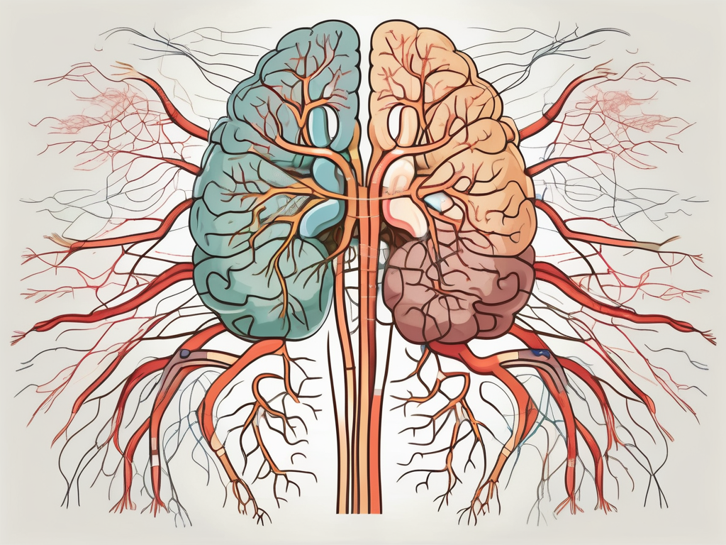 The sympathetic nervous system showing the brain