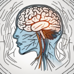 A brain with highlighted areas affected by migraine