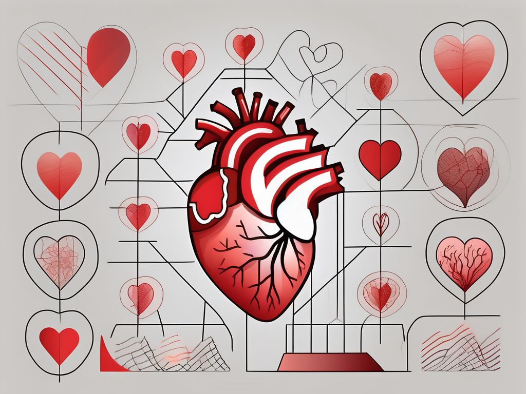 A healthy heart juxtaposed with a heart affected by cardiovascular disease