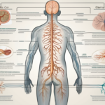 The sympathetic nervous system highlighting its key components like the spinal cord